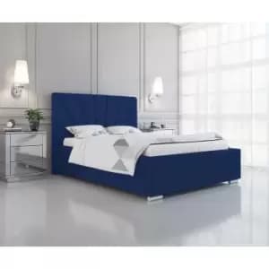Khuduro Bed King Plush Velvet Blue