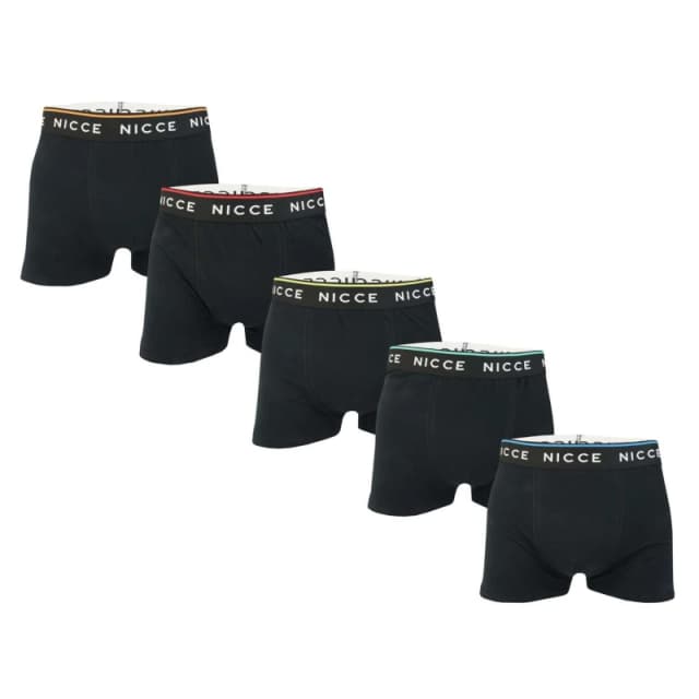 Nicce Foxwell 5 Pack Boxer Shorts - Black M
