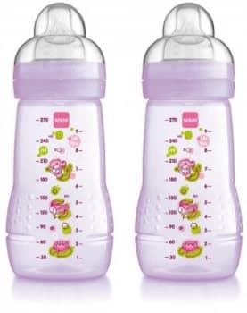 MAM Baby Bottle Medium Flow Teat 270ml 2+ Months Pink