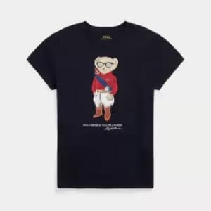 Polo Ralph Lauren Embellished Bear Cotton-Jersey T-Shirt - L