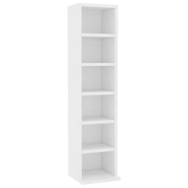 vidaXL CD Cabinet White 21x20x88cm Engineered Wood Storage Organiser Shelf