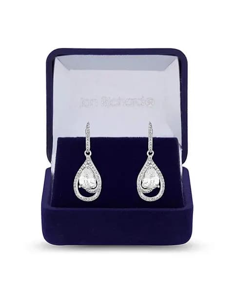 Jon Richard CZ Pear Drop Earrings