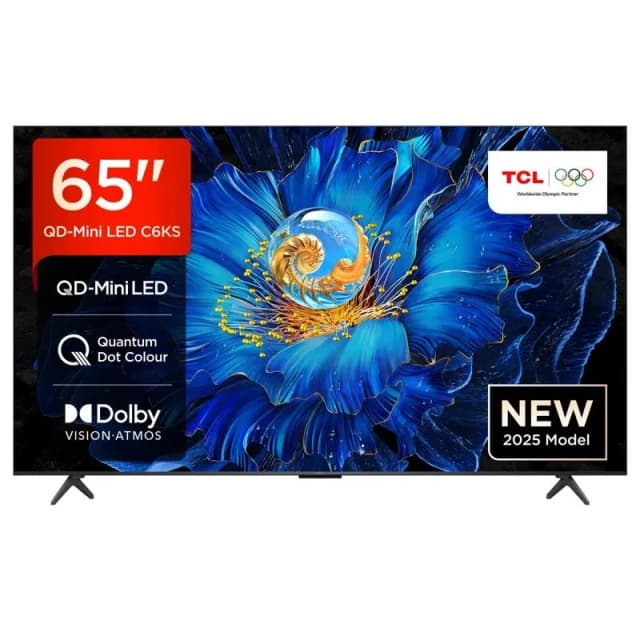 TCL C6KS 65" Smart 4K Ultra HD QLED Google TV 65C6KS-UK Metallic