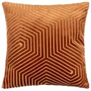 Evoke Cut Velvet Cushion Brick