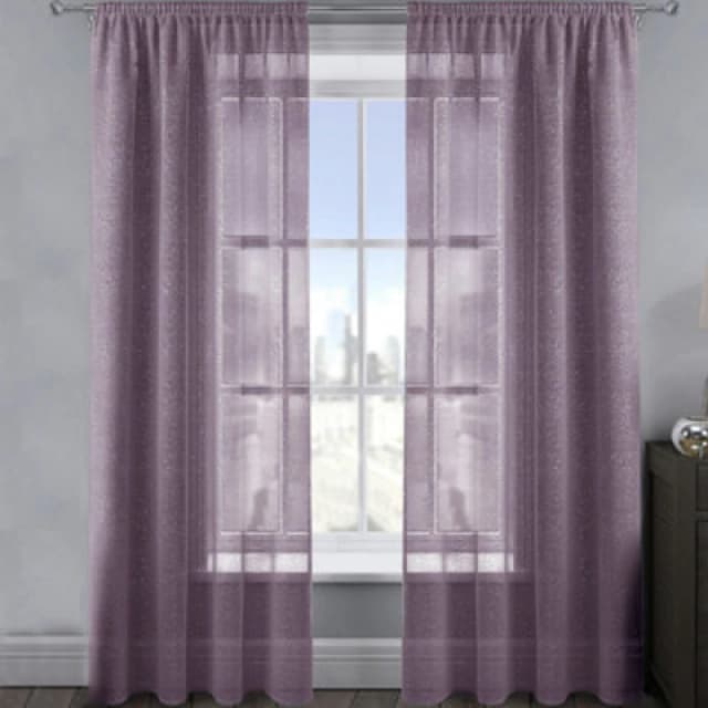 Velosso Alessandria Sheer Voile Panel Slot Top in Mauve Size: 137cm width x 229cm drop Mauve Unisex 137cm width x 229cm drop