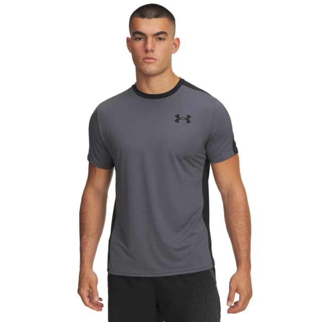 Under Armour Mens HG Wordmark Short-Sleeve Performance Gym Top Castlerock male S
