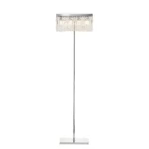 Wethersfield 50x15cm Rectangular Floor Lamp, 4 Light E14, Polished Chrome, Crystal