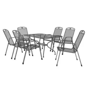 Royal Garden Savoy 6 Seat Rectangular Set - Grey