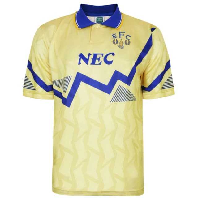 Score Draw Everton 1990 Away Retro Football Shirt EVER90APYSS-S S Mens Sportswear