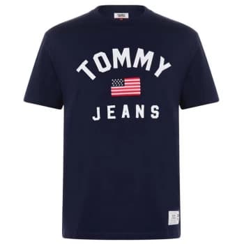 Tommy Jeans Jeans USA Flag T Shirt - Black Iris
