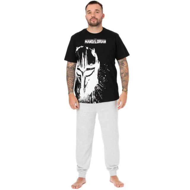 Star Wars Star Wars Men Short Sleeve Long Leg Pyjama Set in Black Size: Small Black S Male 5060977376268