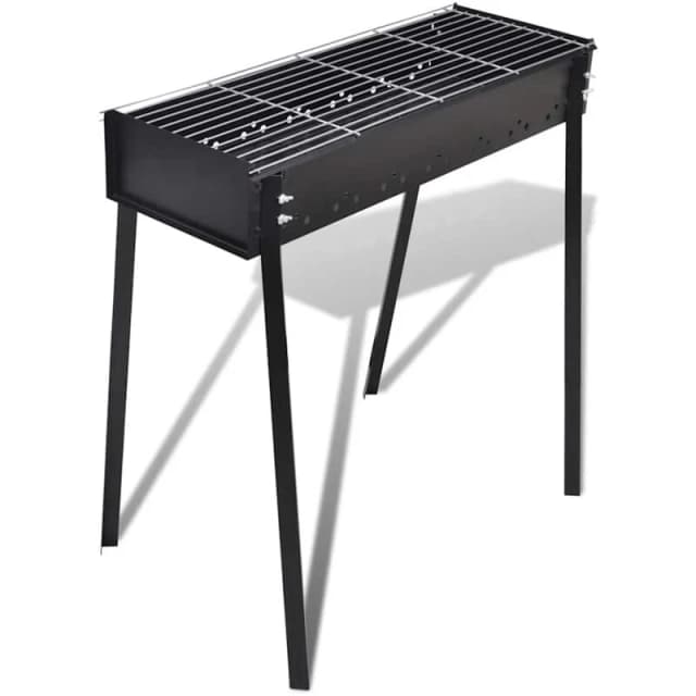 Black Steel Barbecue Stand Charcoal BBQ 75 x 28cm