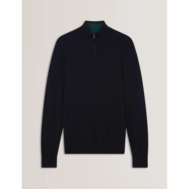 Ted Baker Mens Merino Half Zip Crew Neck Jumper Navy male S (2)
