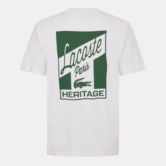 Lacoste Mens Graphic Regular Fit T-Shirt White 001 male 2XL