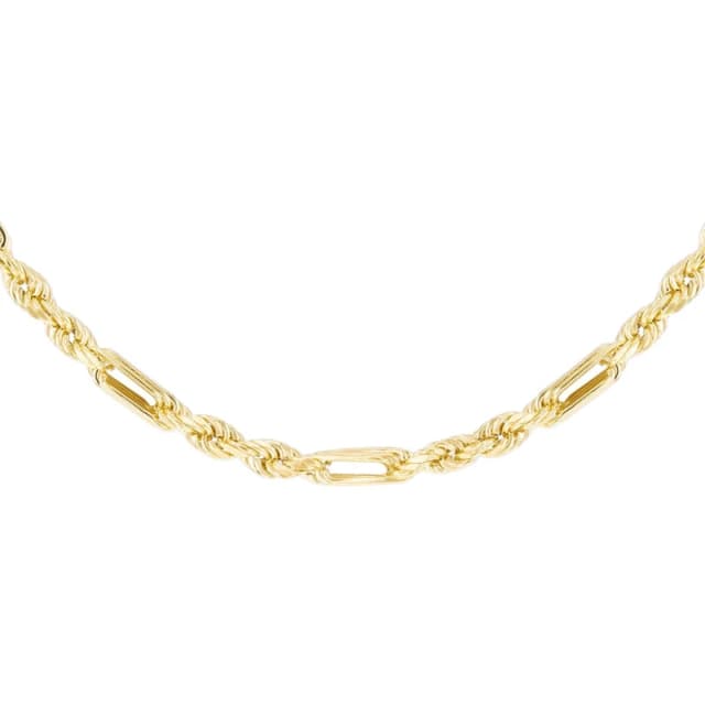 Be You 9ct Gold Hollow Diamond Cut Figarope Chain Yellow Gold female 18in