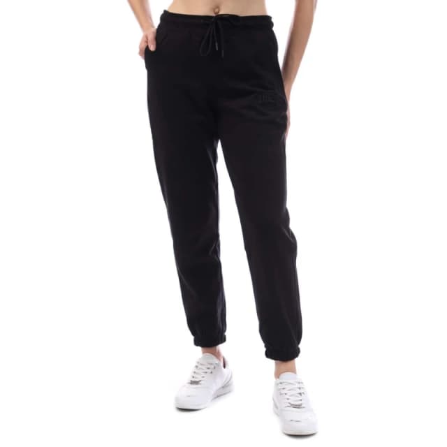 DKNY Varsity Logo High Rise Cuff Joggers Black female 2XS
