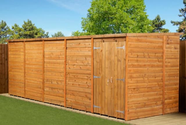 Empire Sheds Empire Modular Pent 20X6 Dipped Treated Tongue And Groove Wooden Garden Shed Double Door (20' X 6' / 20ft X 6ft) (20X6)