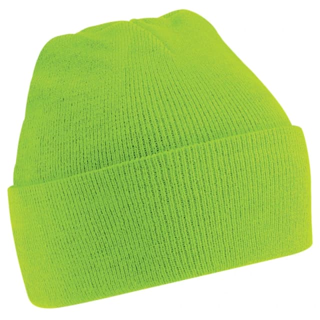 Beechfield Beechfield Men Soft Feel Knitted Winter Hat in Lime Lime One Size Male 5055747801873