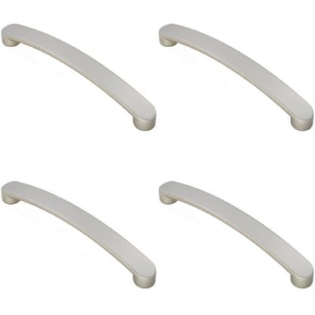 Loops 4x Flat Fronted Bow Pull Handle 179 x 19mm 160mm Fixing Centres Satin Nickel Metallics unisex