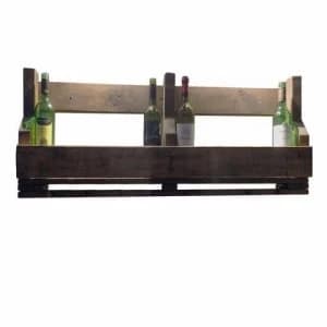 Zexum Handmade Rustic Solid Wood Reclaimed Wine And Glass Rack - 6 Glass