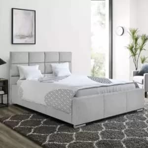 Gerali Bed Small Double Plush Velvet Silver
