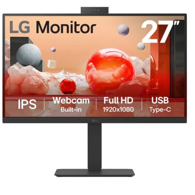 LG 27BA850 27 IPS Full HD 100Hz Height Adjustable Webcam Monitor 27BA850-B.AEK Black