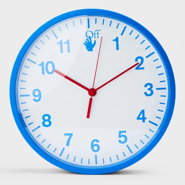 Off White Wall Clock Blue Fluo unisex One Size