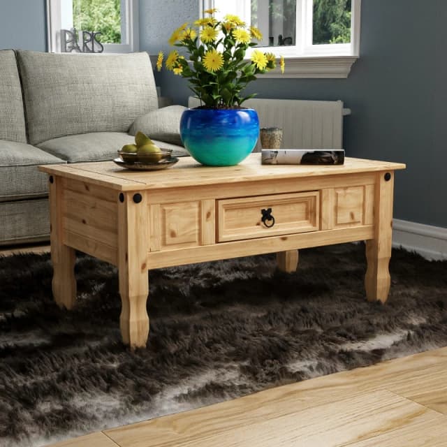 Lassic Vida Designs Corona 1 Drawer Coffee Table Pine unisex 1 Drawer