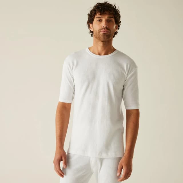Regatta Regatta Men Thermal Short Sleeve Vest in White Size: Small White S Male 5020436044534