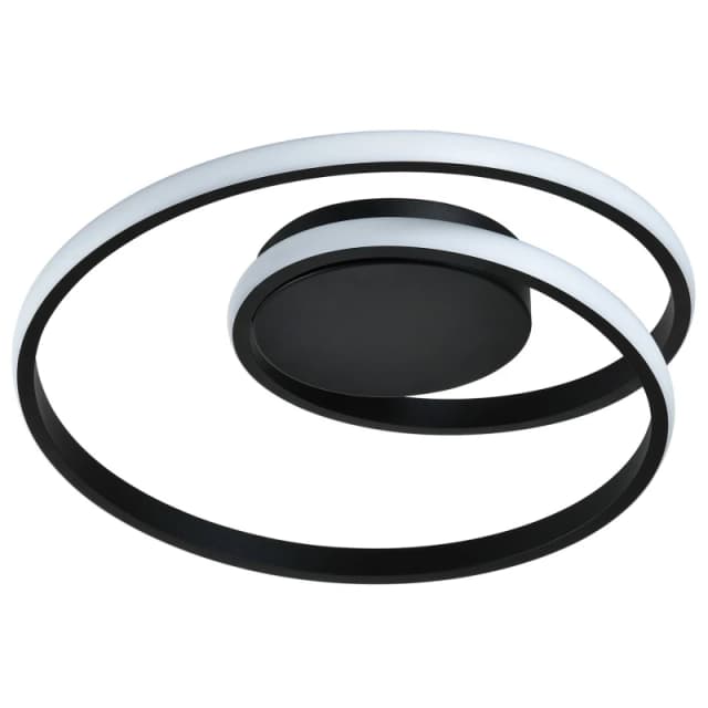 Happy Homewares Modern Single Loop Strip Flush LED Powered Ceiling Light Fitting in Black Unisex