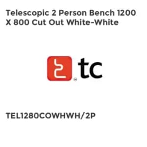 TC Group Telescopic 2 Person Bench 1200 x 800 Cut Out White-White