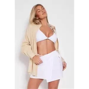 I Saw It First White Mini Skirt With Tie Waist Detail - White