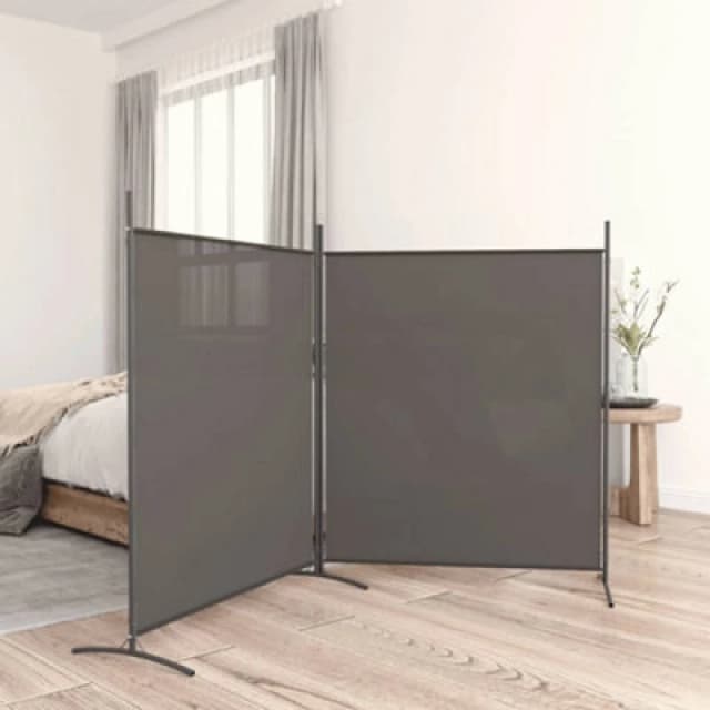 Vidaxl 2-panel Room Divider Anthracite 348X180 Cm Fabric 350276