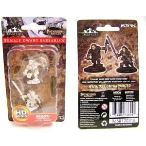 Pathfinder Deep Cuts Unpainted Miniatures - Female Dwarf Barbarian