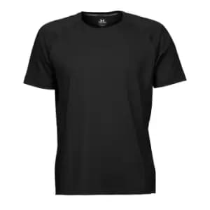 Tee Jays Mens Cool Dry Short Sleeve T-Shirt (2XL) (Black)
