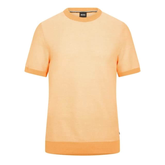 Boss Mens Tantino Knitted T-Shirt Medium Orange male Medium