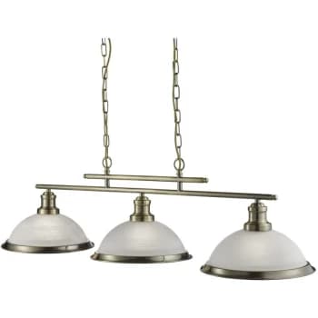 Searchlight Lighting - Searchlight Bistro - 3 Light Ceiling Pendant Bar Antique Brass, Acid Glass, E27