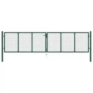 Vidaxl Mesh Garden Gate Steel 400X75cm Green