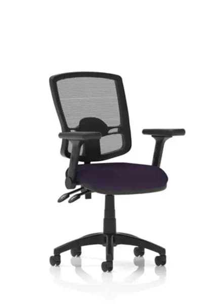 Eclipse Eclipse Plus II Lever Task Operator Chair Deluxe Mesh Back With Bespoke Colour Seat in Tansy Purple With Height Adjustable And Folding Arms K