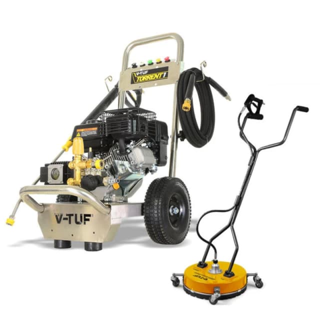 V-TUF TORRENT1 Industrial 7HP 2755psi 190 Bar Petrol Pressure Washer + 19" V-TUF Lightweight Surface Cleaner