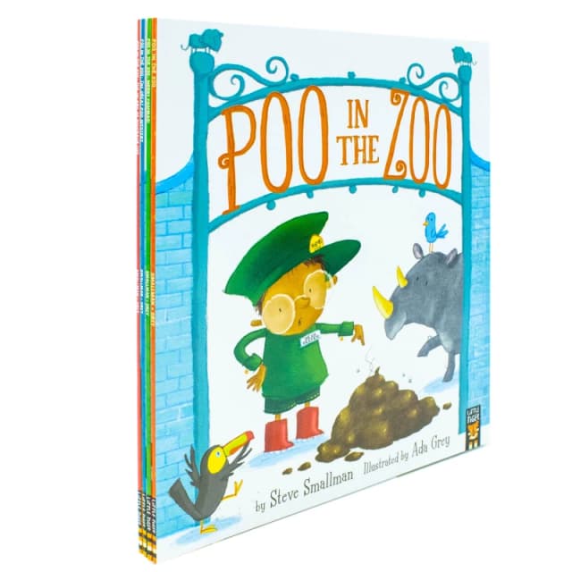 Pooh in the Zoo Series 4 Books Collection Set By Smallman & Grey (Pooh in Zoo, Merry Poopmas!) Steve Smallman Books