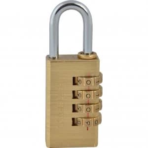 Faithfull Brass Combination Padlock 28mm Standard