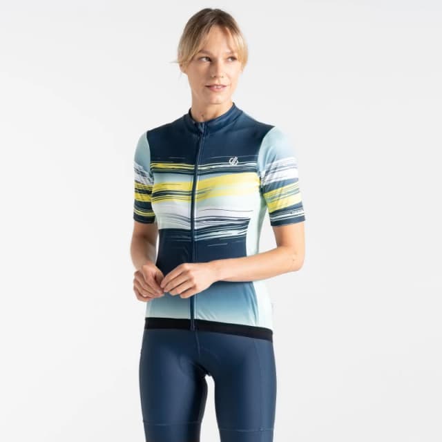 Dare 2b Womens Long-Sleeve Cycling Jersey MntGrnPntPrn female 14 (L)