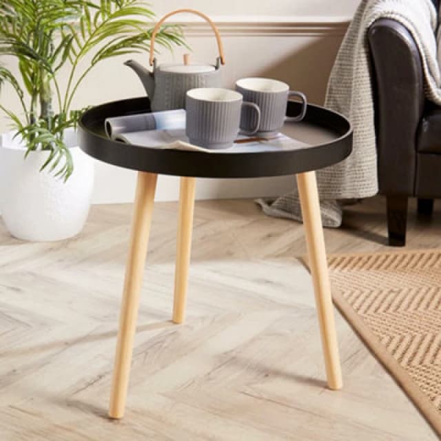Home Source Marlow Accent Side Table Black