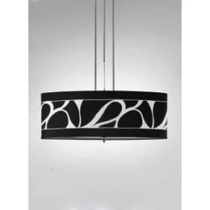 Manhattan pendant light 2 L1/SGU10 bulbs, polished chrome/frosted glass with Black lampshade