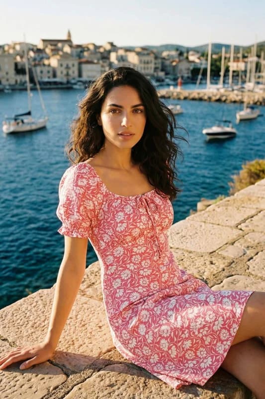 Dusk Womens Floral Tie Front Dress in Light Pink Size: 18 Light Pink Female 18