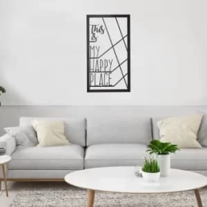 Happy Place Black Decorative Metal Wall Accessory