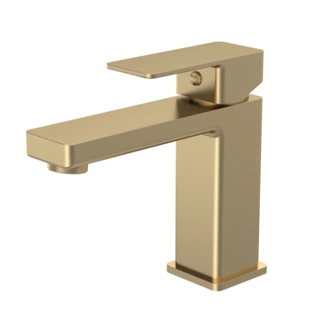 Balterley Square Mono Basin Mixer Sink Tap, Dual Lever Control - Brushed Brass in Metallics Metallics Unisex