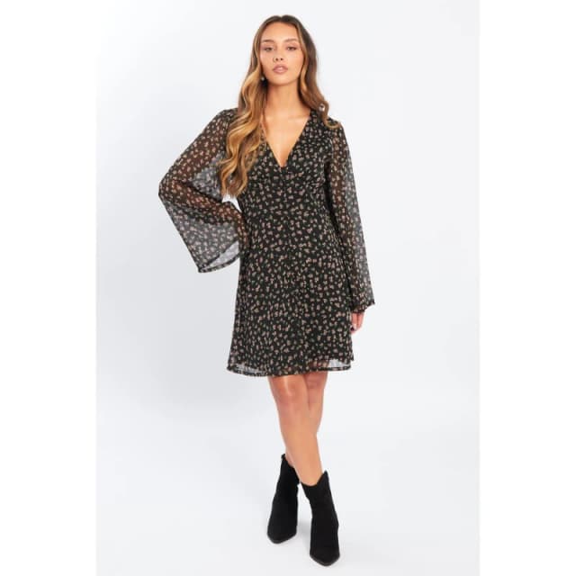 Be You Bell Sleeve Dress Womens - Black 8