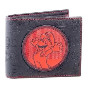 Nintendo - Red Mario Patch Mens Bi-Fold Wallet - Black/Red